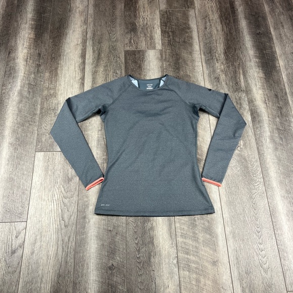 Nike Pro Grey Long‎ Sleeve Top - Picture 1 of 12